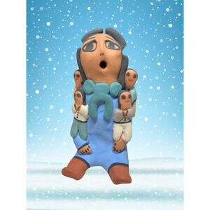 Native American Storyteller 4 Children Pottery Figurine Signed EB – Eva Betonie